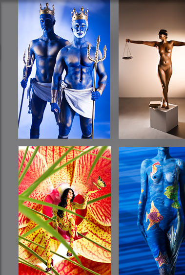 bodypainting wasser orchidee