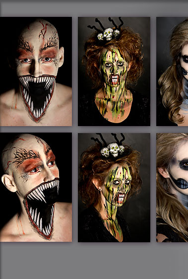 bodypainting halloween grusel skull maske